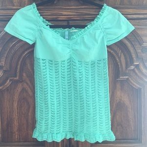 Mint Green Lace Women Top